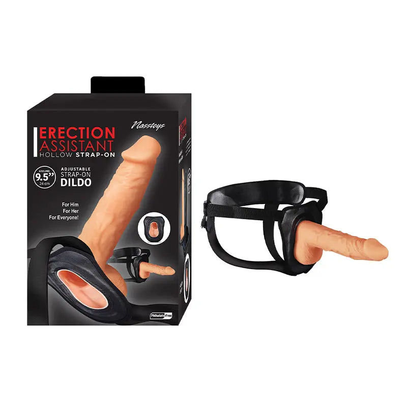 Erection Assistant Hollow Strap-On 9.5 in. White  Harnesses