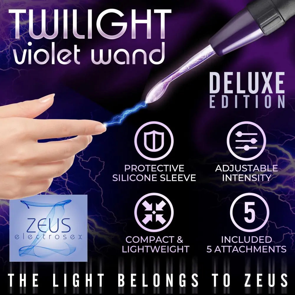 Erotic Electrostimulation Kit - Ultra Neo Violet Wand 10 Piece Set  E-Stim Bondage Kit