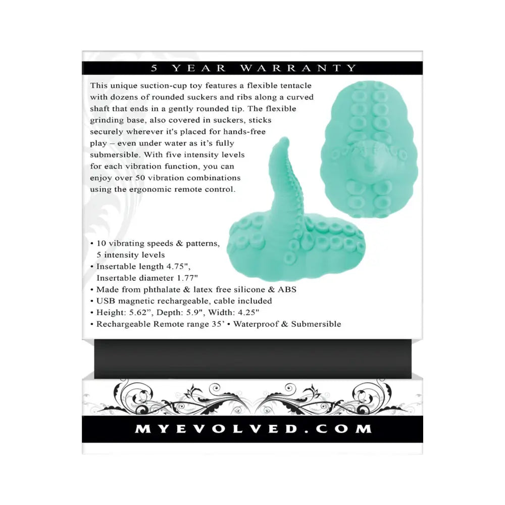 Evolved Tentacle Grinder Rechargeable Vibrating Grinding Silicone Teal  Grinders and Tribbing Toys