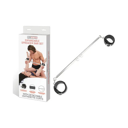 Expandable Spreader Bar Set with Detachable Faux Leather Cuffs  Spreader Bar