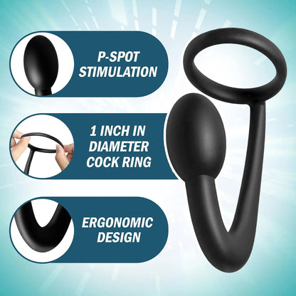 Explorer Silicone Cock Ring and Prostate Plug  Prostate Play