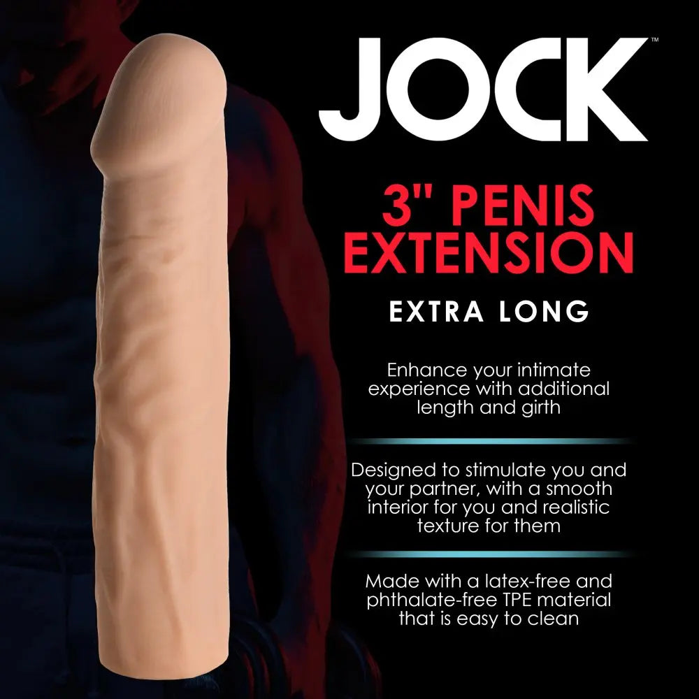 Extra Long 3 Inch Penis Extension - Light Cock Sleeve  Penis Extenders and Sleeves