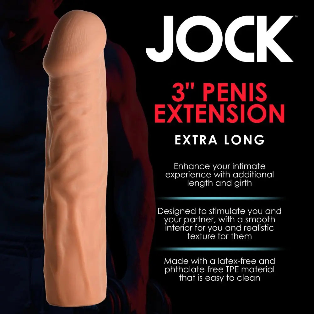 Extra Long 3 Inch Penis Extension - Medium Cock Sleeve  Penis Extenders and Sleeves