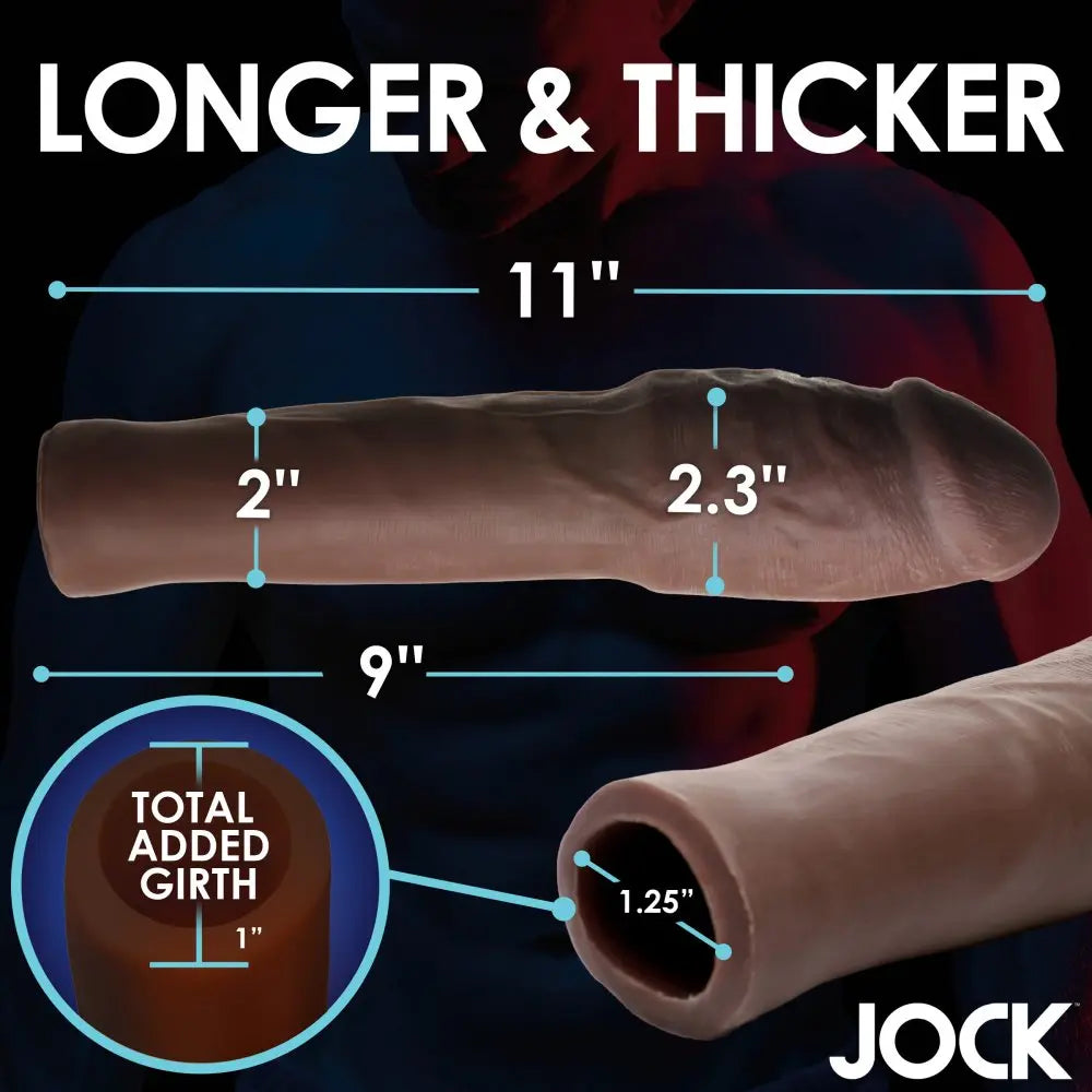 Extra Thick 2 Inch Penis Extension - Dark Cock Sleeve  Penis Extenders and Sleeves