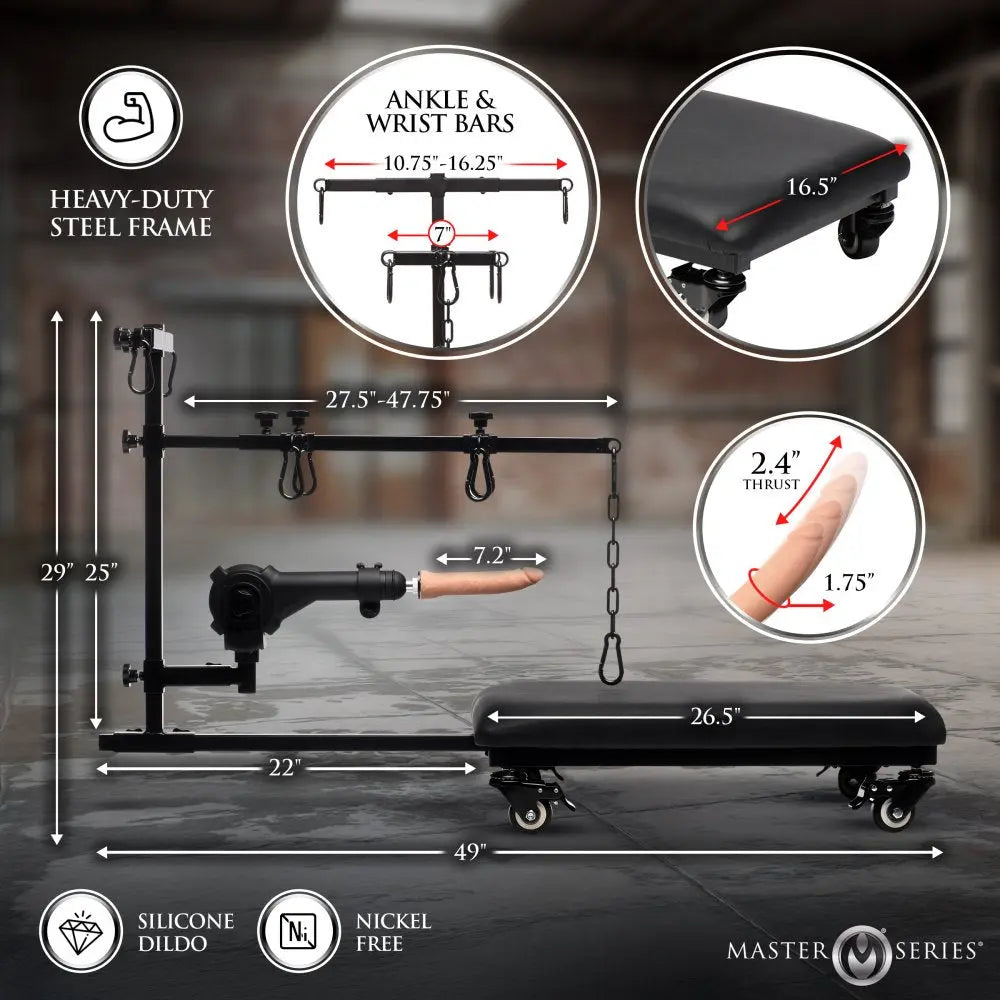 Extreme BDSM Furniture Hog Tie Restraint Rack with Sex Machine  Dungeon Furniture and Accessories
