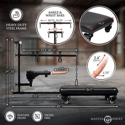 Extreme BDSM Furniture Hog Tie Restraint Rack with Sex Machine  Dungeon Furniture and Accessories