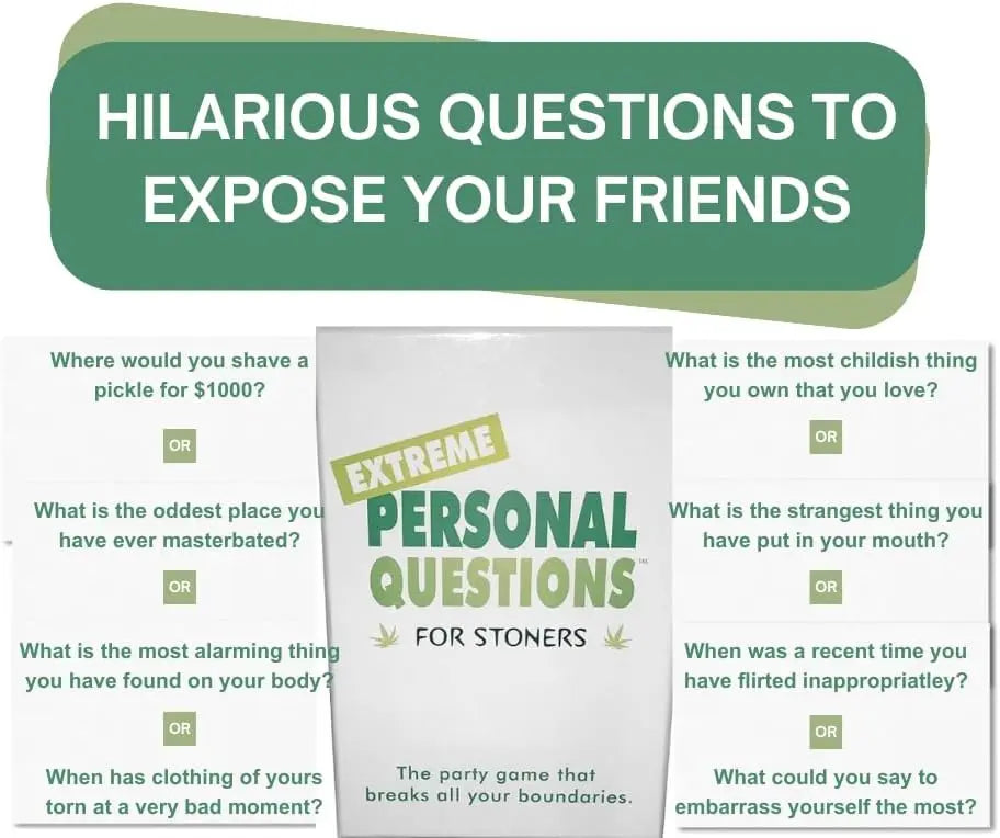 Extreme Personal Questions For Stoners Game - Adult Party Game  Games - Adult Party Games