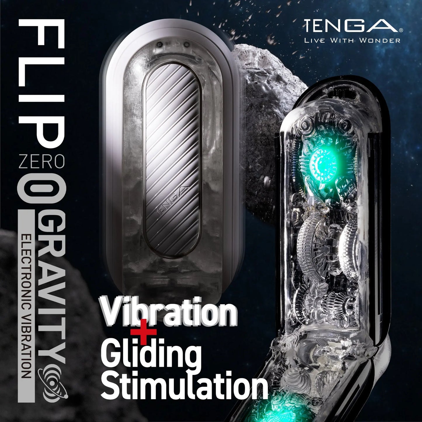 FLIP ZERO GRAVITY EV (ELECTRONIC VIBRATION) WHITE  Manual Stroker