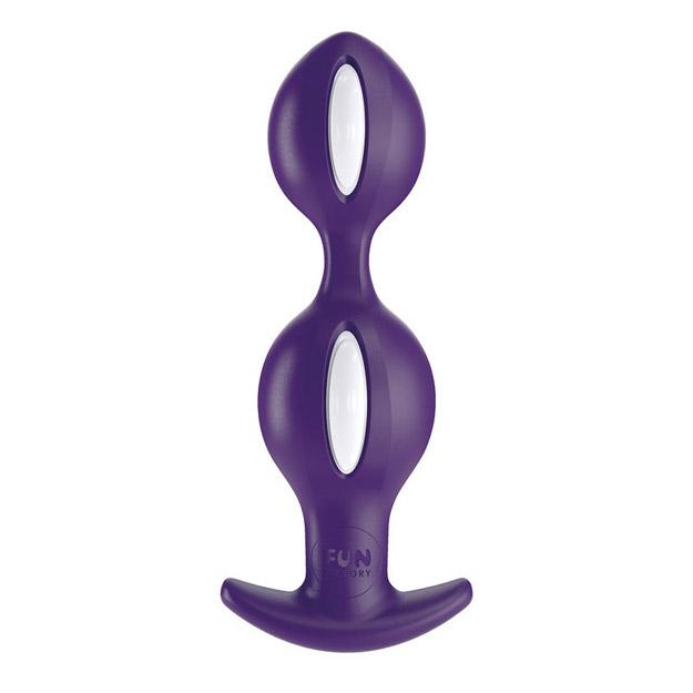 Fun Factory B Balls Duo Reactive Anal Plug White/Dark Violet 