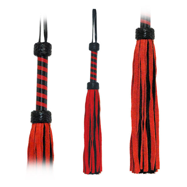 Flogger Red-Black Suede Tails 18in 