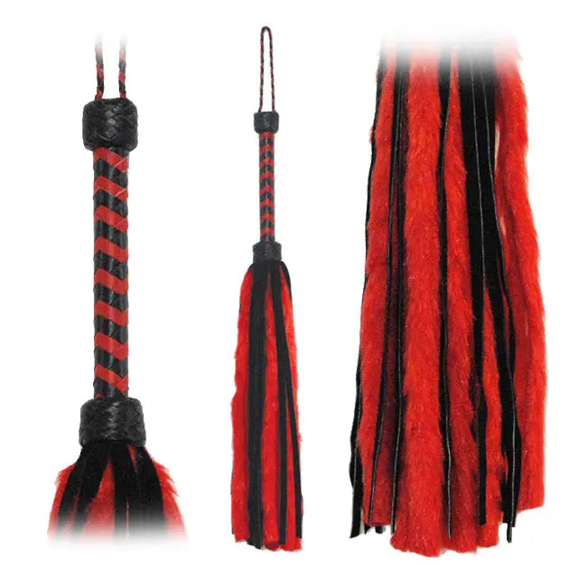 Flogger Red Fur Black Suede Tails 26in 