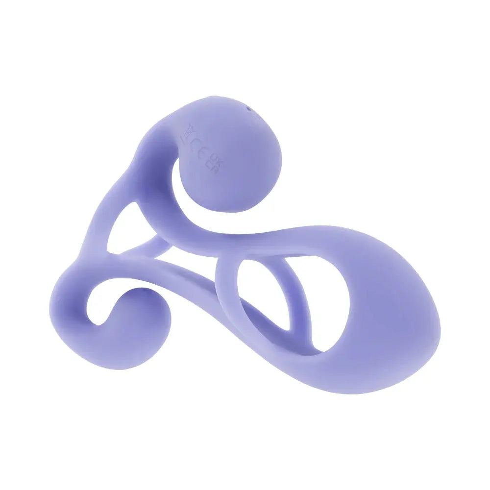 Fantasy Cage Rechargeable Vibrating Cock Cage Silicone Purple  Penis Extenders and Sleeves