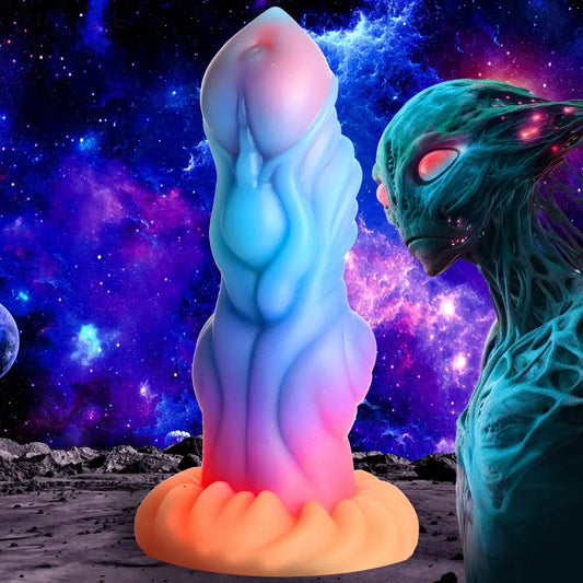 Fantasy Dildos Alien Sex Toy Alien Invader Glow-In-The-Dark Dildo Silicone  Fantasy Dildos