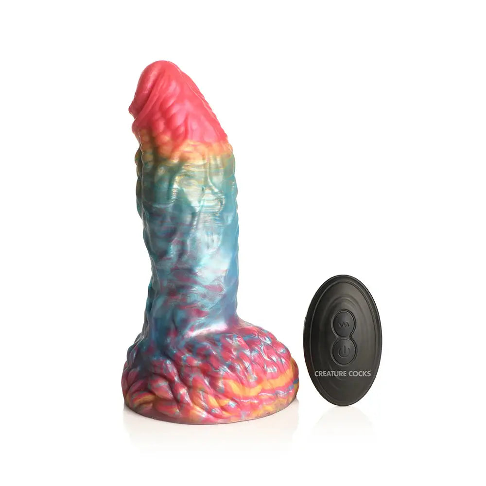 Fantasy Dildos Rainbow Phoenix Vibrating Suction Cup Dildo with Remote Suction Cup Vibrator  Vibrating Anal Sex Toy