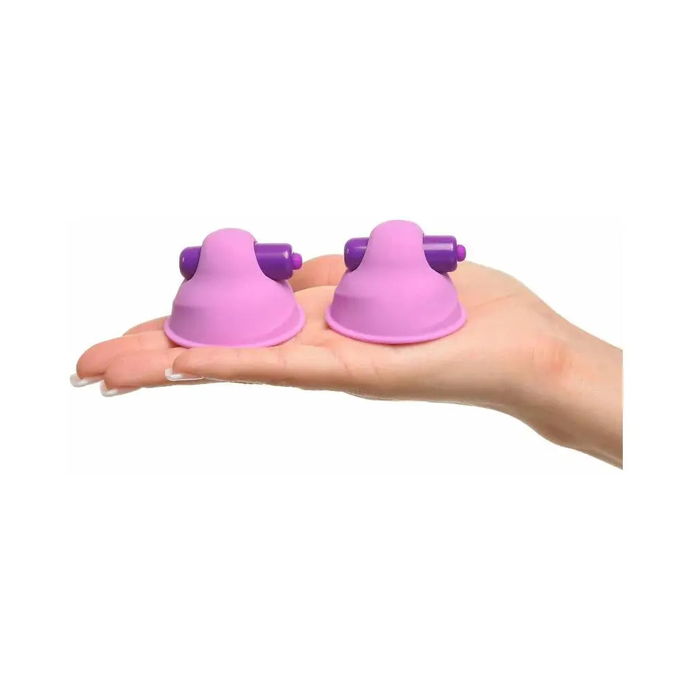 Fantasy For Her Silicone Vibrating Nipple Suckers Purple  Fetish - Nipple Clips Clamps & Suckers