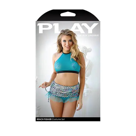 Fantasy Lingerie Play Beach Please Mermaid Costume Teal L/XL  Lingerie - Costumes