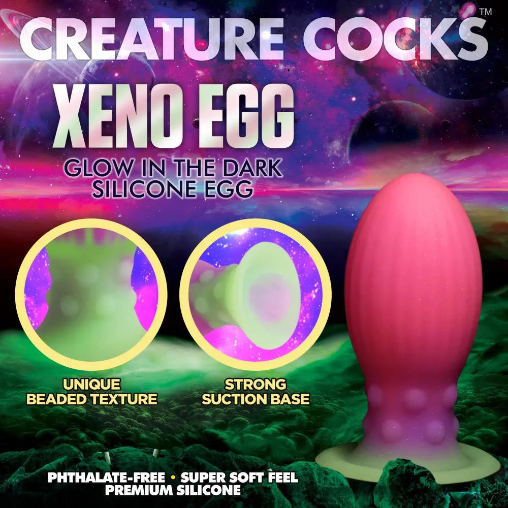 Fantasy Sex Toys Alien Egg Dildo Xeno Egg Glow in the Dark Silicone Egg - Large  Fantasy Dildos