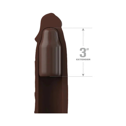 Fantasy X-tensions Elite 7 in. Silicone Extension with Strap & 3 in. Extender Brown  Penis Extenders and Sleeves