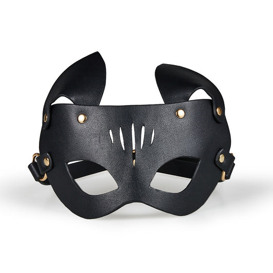 Femdom Black Leather Dog Slave Catwoman Fox Bondage Mask