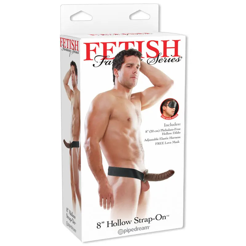 Fetish Fantasy Series 8 in. Hollow Strap-On Brown/Black  Harnesses