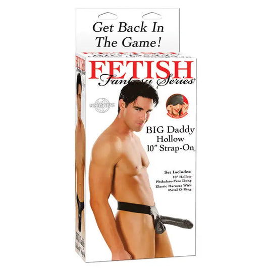 Fetish Fantasy Series Big Daddy 10 in. Hollow Strap-On With Balls Black  Harnesses