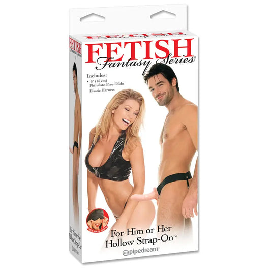 Fetish Fantasy Series For Him or Her 6 in. Hollow Strap-On Beige/Black  Harnesses