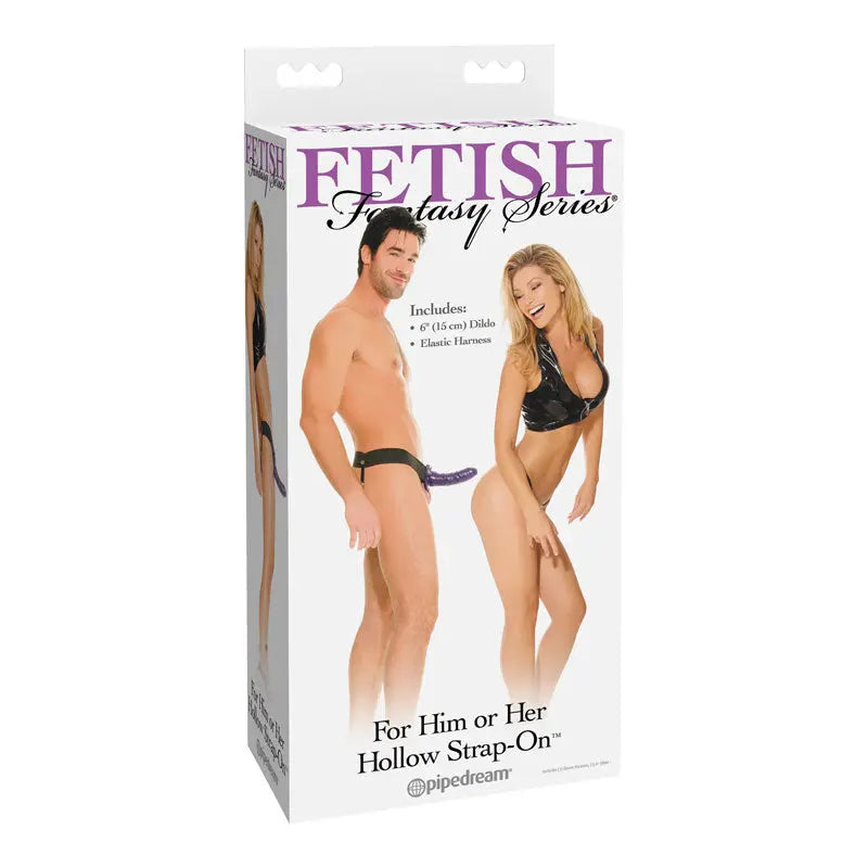 Fetish Fantasy Series For Him or Her 6 in. Hollow Strap-On Purple/Black  Harnesses