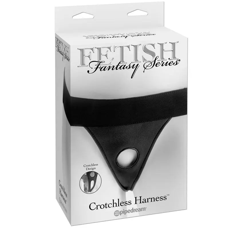 Fetish Fantasy Series Velcro Crotchless Harness Black  Harnesses
