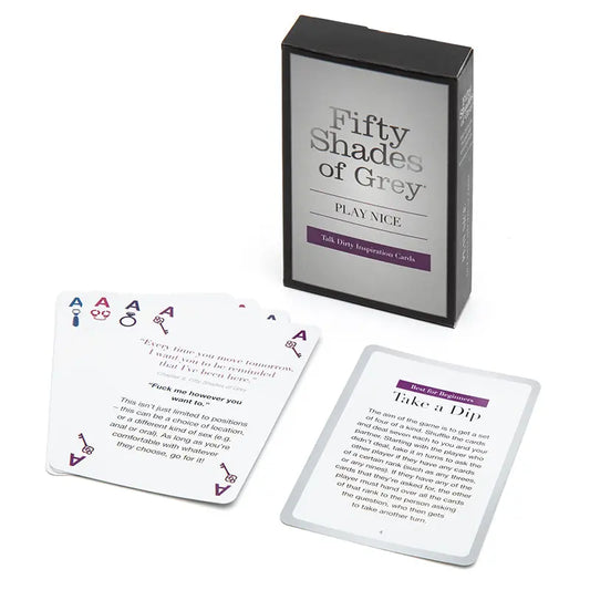 Fifty Shades of Grey Play Nice Talk Dirty Inspiration Card Game  Games - Playing Cards