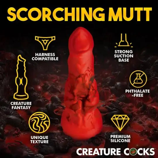 Fire Hound Dildo - Small Silicone Hell Hound Canine Sex Toy Devil Dildo  Fantasy Dildos