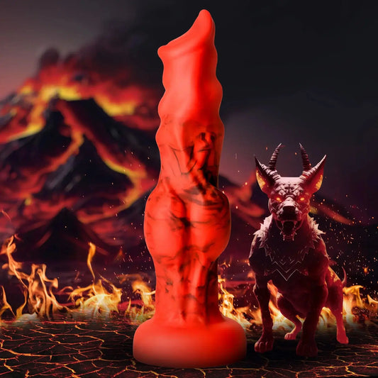 Fire Hound Dildo - Small Silicone Hell Hound Canine Sex Toy Devil Dildo  Fantasy Dildos