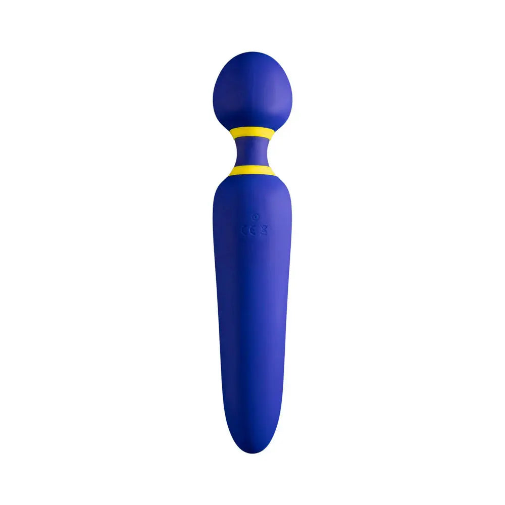 Flip Rechargeable Silicone Wand Vibrator Sex Toy for Women - Blue  Wand Vibrator