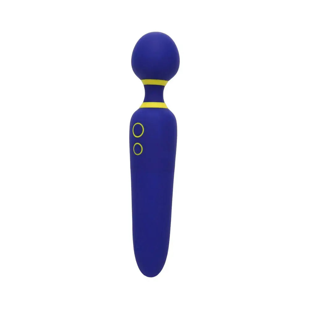 Flip Rechargeable Silicone Wand Vibrator Sex Toy for Women - Blue  Wand Vibrator
