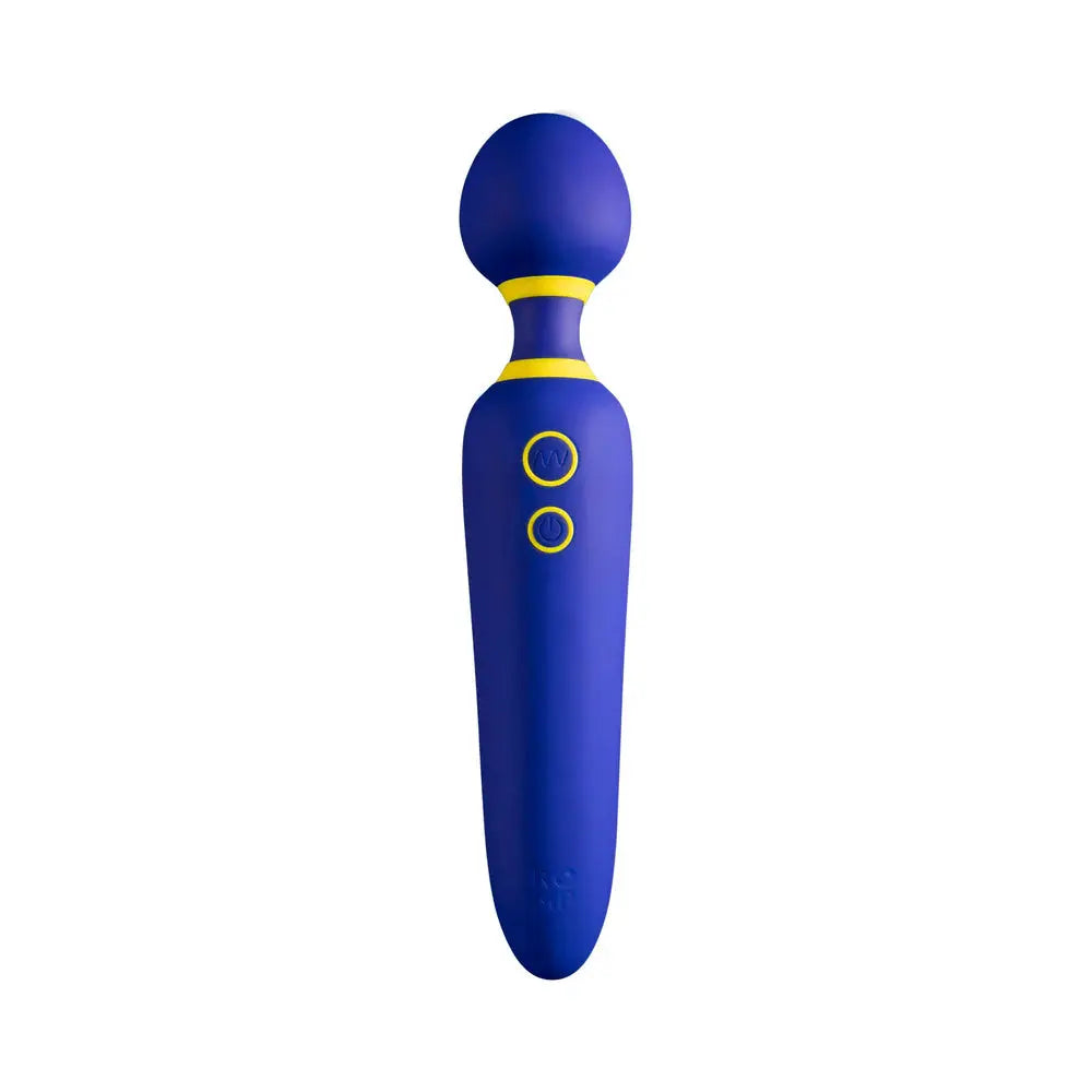Flip Rechargeable Silicone Wand Vibrator Sex Toy for Women - Blue  Wand Vibrator