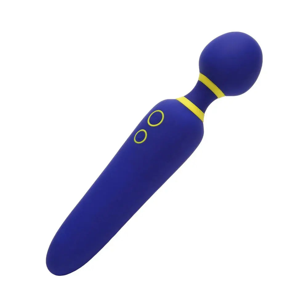 Flip Rechargeable Silicone Wand Vibrator Sex Toy for Women - Blue  Wand Vibrator