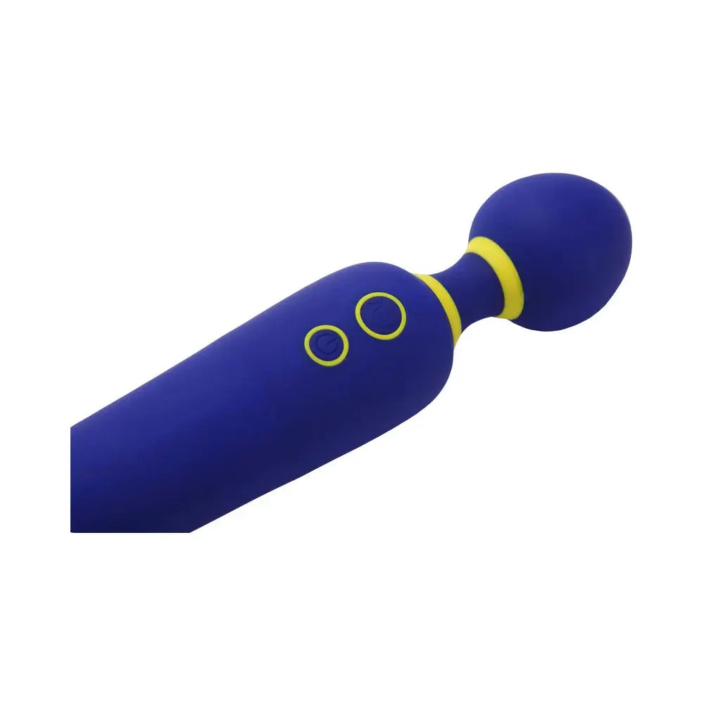 Flip Rechargeable Silicone Wand Vibrator Sex Toy for Women - Blue  Wand Vibrator