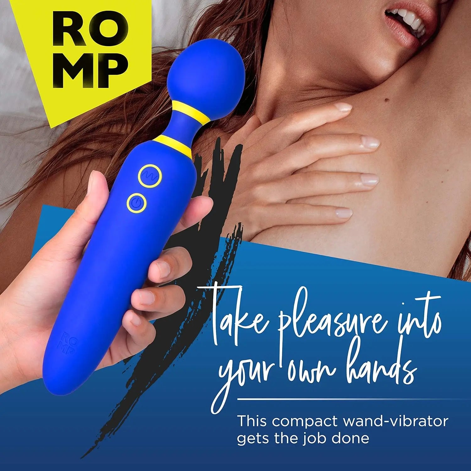 Flip Rechargeable Silicone Wand Vibrator Sex Toy for Women - Blue  Wand Vibrator