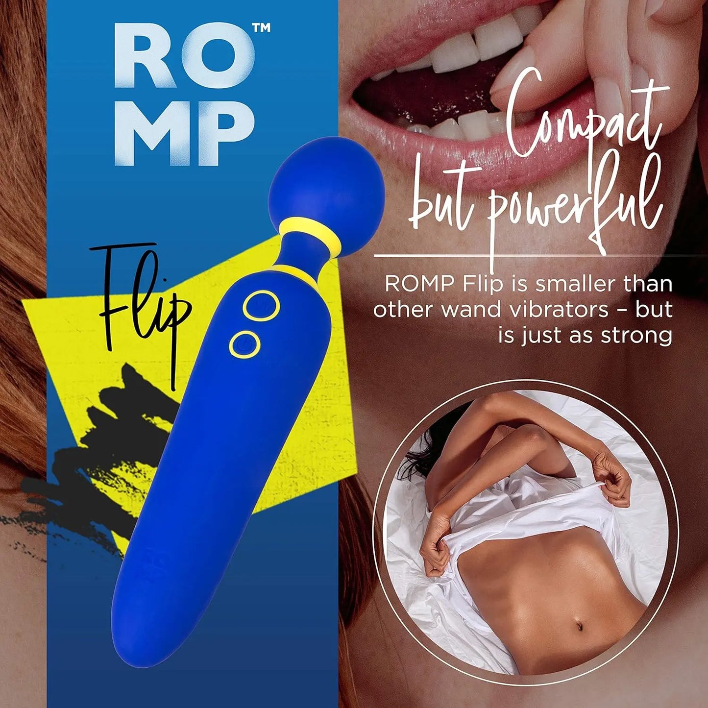 Flip Rechargeable Silicone Wand Vibrator Sex Toy for Women - Blue  Wand Vibrator