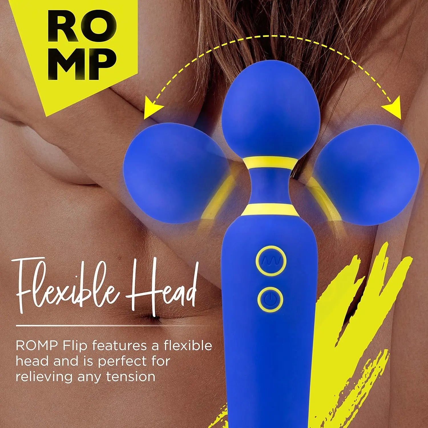 Flip Rechargeable Silicone Wand Vibrator Sex Toy for Women - Blue  Wand Vibrator