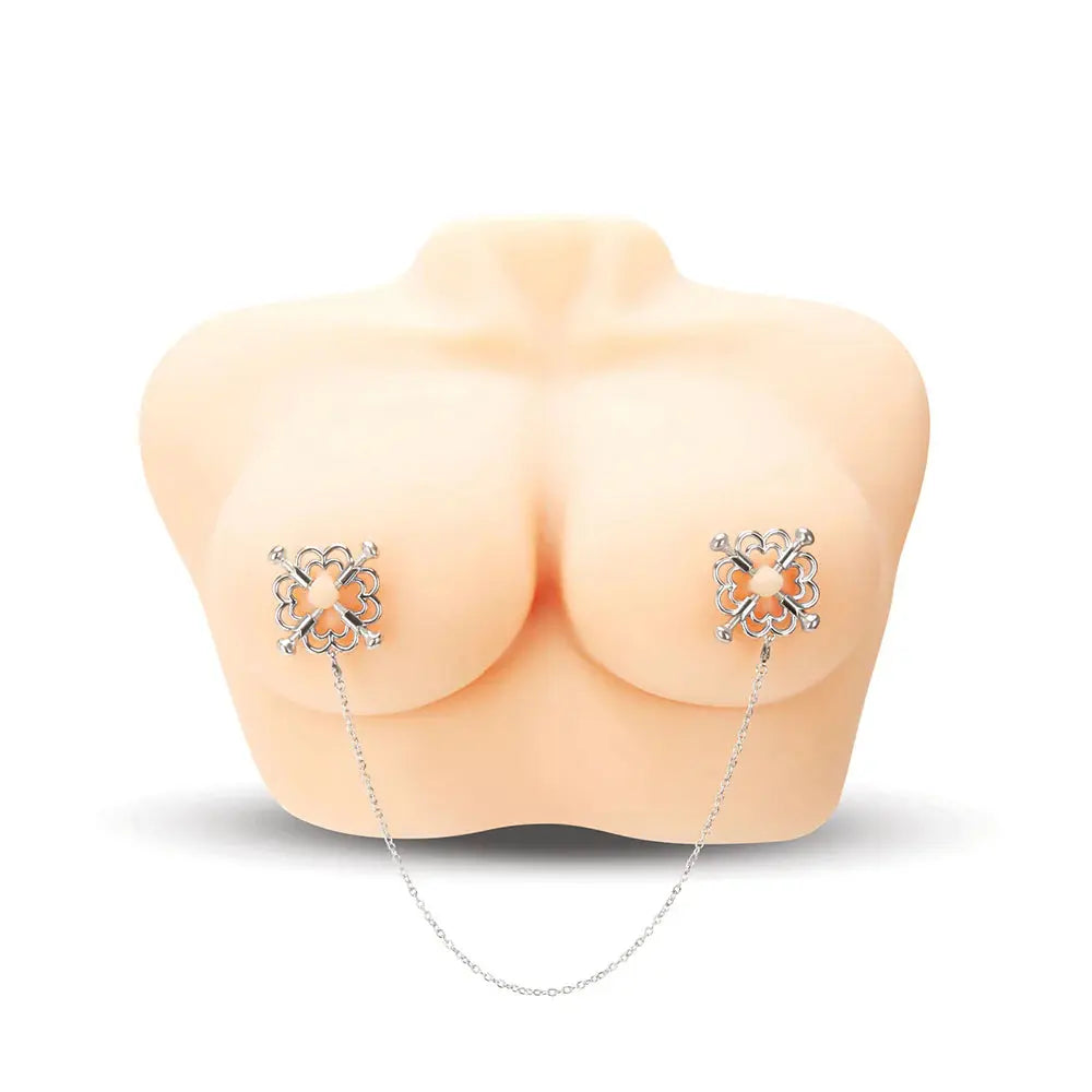 Flower Nipple Press with Chain Nipple Torture Toys  Nipple and Clit Toys