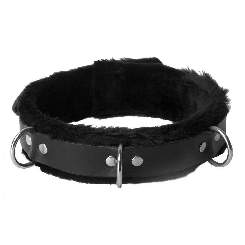 Fur Lined Essentials Leather Bondage Kit BDSM Cuffs Wrist Ankle Cuffs  Bondage Kits