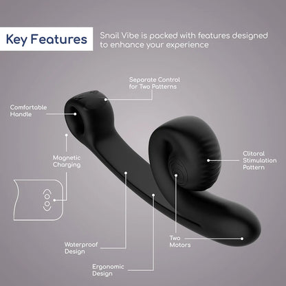 G-Spot Snail Vibrator Snail Sex Toy - Snail Vibe Curve Black G-Spot Vibrator Sex Toy  G-Spot Vibrator