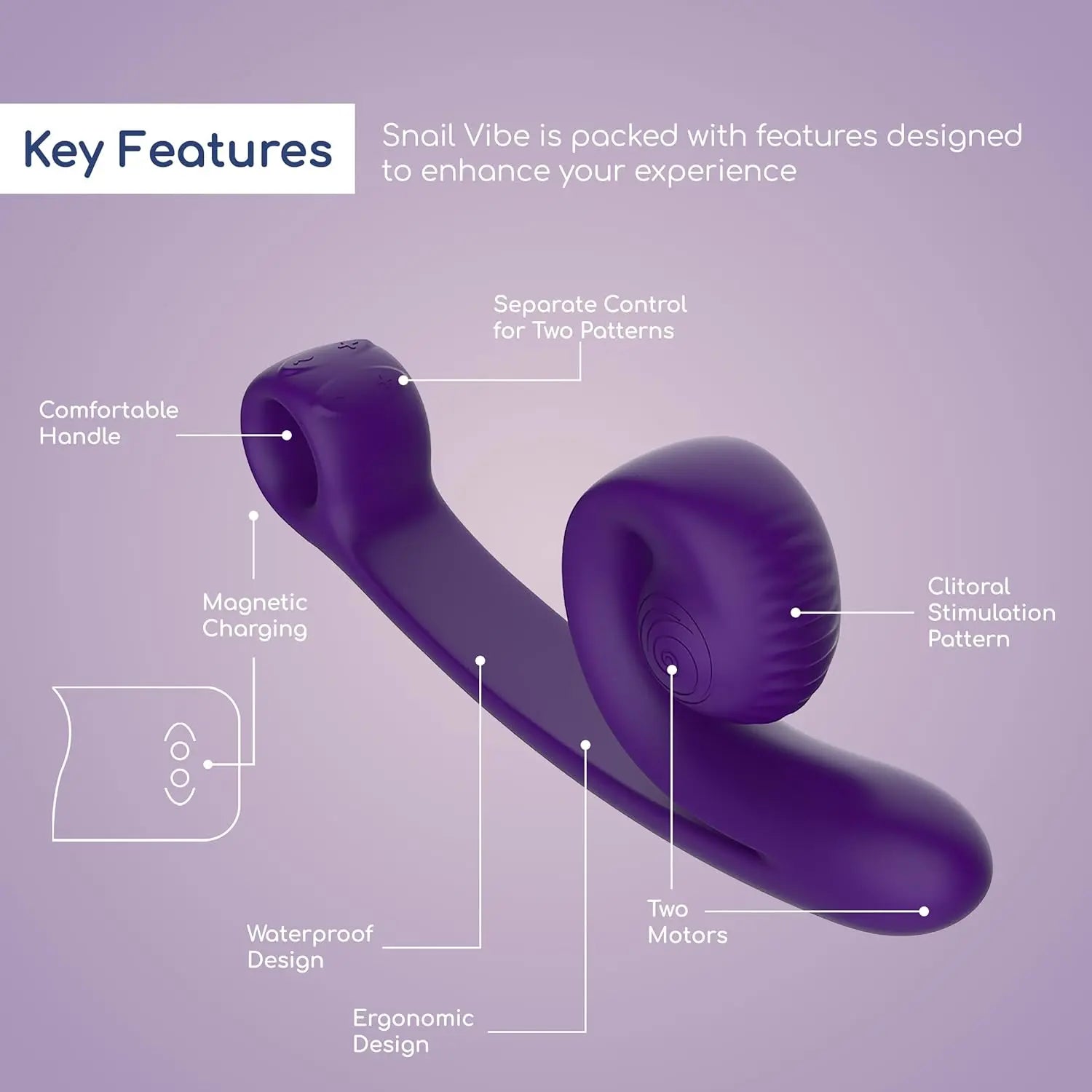 G-Spot Vibrator Snail Sex Toy - Snail Vibe Curve Purple Snail Vibrator Sex Toy  Vibrator