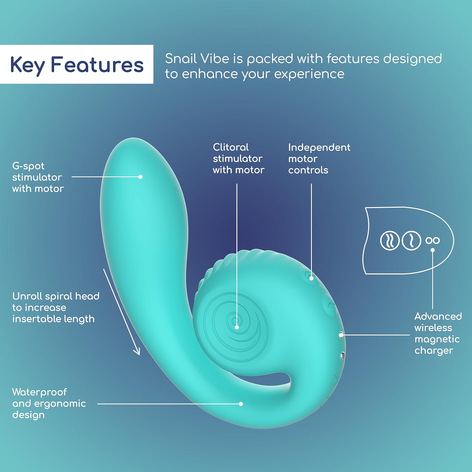 G-Spot Vibrator Snail Sex Toy - Snail Vibe SVibe Gizi Tiffany Blue  Vibrator