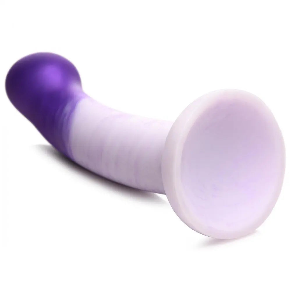 G-Swirl G-Spot Dildo Silicone Curved Dildo Sex Toy - Purple  Dildos