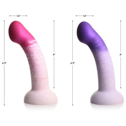 G-Swirl G-Spot Dildo Silicone Curved Dildo Sex Toy - Purple  Dildos