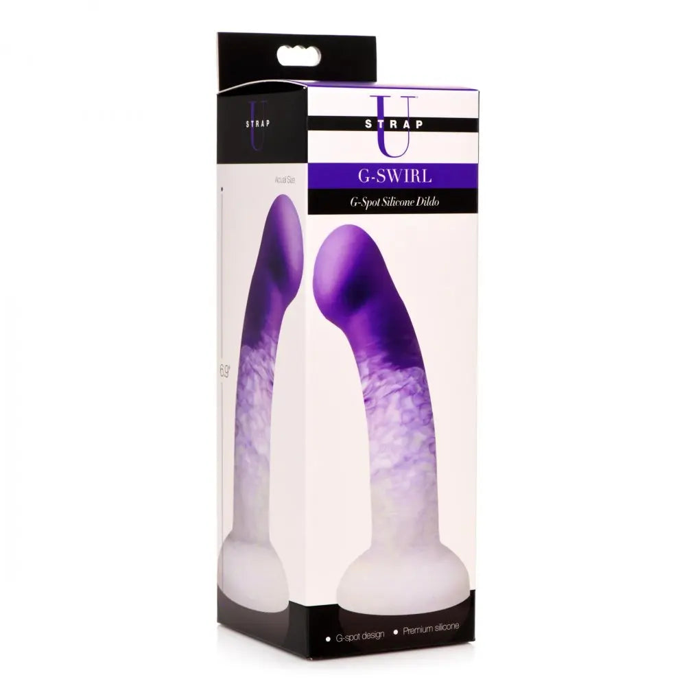 G-Swirl G-Spot Dildo Silicone Curved Dildo Sex Toy - Purple  Dildos