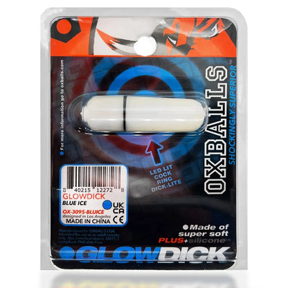 GLOWDICK, cockring with LED, BLUE ICE  For Him