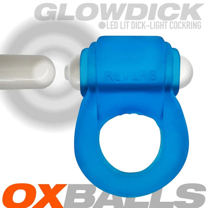 GLOWDICK, cockring with LED, BLUE ICE  For Him