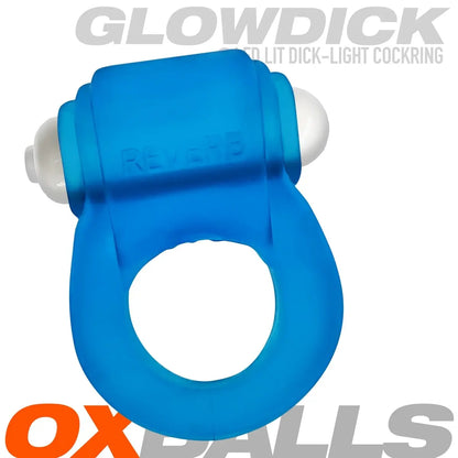 GLOWDICK, cockring with LED, BLUE ICE  For Him
